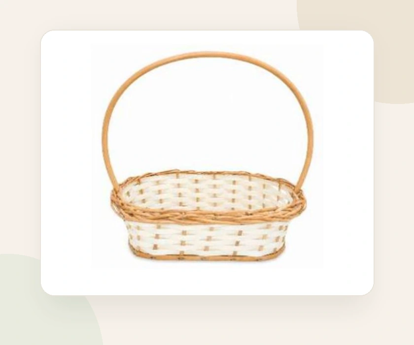 Cesta oval mista de vime e fibra sintética